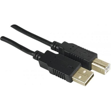 Câble imprimante USB 2.0 - Noir - 5m - Transfert de données jusqu'à 480 Mbps - Connecteurs USB A et B (1/3)