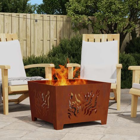 vidaXL Fire Pit Brown 60 x 60 x 40 cm Weathering steel (1/5)