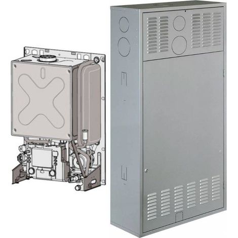 Junkers Bosch Chaudière à Condensation Cerapur Encastrée 24 kW ZWB 24-1 EI Méthane/GPL Avec Kit d'Évacuation des Fumées  ADAPTATEUR DE DÉDOUBLEMENT