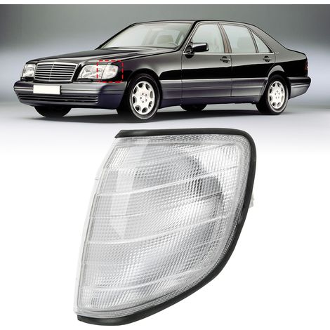 Scheinwerfer und vordere Blinker (Leuchtmittel nicht enthalten), passend für Mercedes-Benz W140 S320 (1995–1999) (weiß). Links: 1408260543 (1/5)
