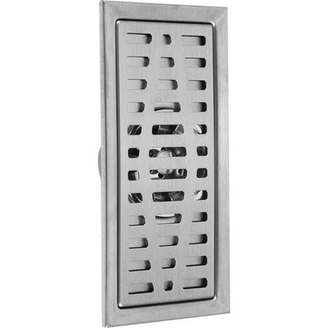 Siphon de Sol avec Couvercle Amovible, évier rectangulaire de 200 x 100 mm, évacuation de Douche en Acier Inoxydable, égouttoir à Grille pour Salle de Bain WC Blanchisserie Jardin Cuisine (1/5)