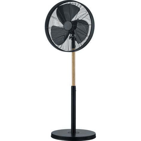 Ventilatore Pedana da Terra Nero e Legno Oscillante Elegante Viking GD Trio (1/5)