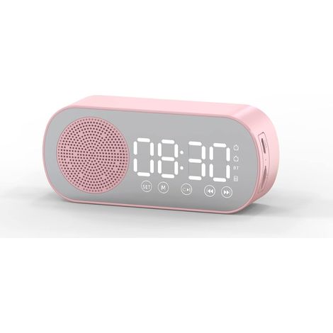 Réveil connecté Bluetooth avec miroir LED, radio FM et station météo - Double réveil sonore puissant pour dormeurs profonds (1/5)