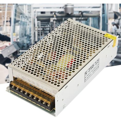 Adaptateur secteur S-250W-12 DC 12V 21A pour alimentation à découpage LED destinée aux équipements industriels (1/5)