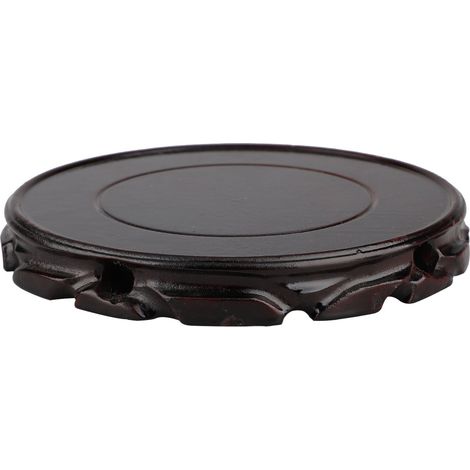 Bandeja de madera negra para uso interior y exterior – para plantas, jarrones, lámparas – diámetro de 8 a 26 cm – se vende por unidad (1/5)