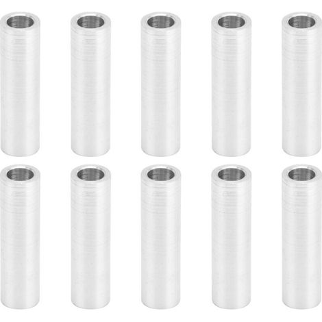 10 Pièces Entretoises Rondes en Alliage d'Aluminium Sans Filet, Diamètre Extérieur 6mm, Longueur 20mm, Supports pour Montage