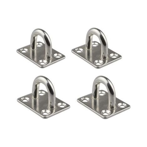 Plaque à œillet marin 6 mm, 4 pièces, acier inoxydable 304, plaque durable pour bateau, plafond, mur, balançoire, hamac (1/5)