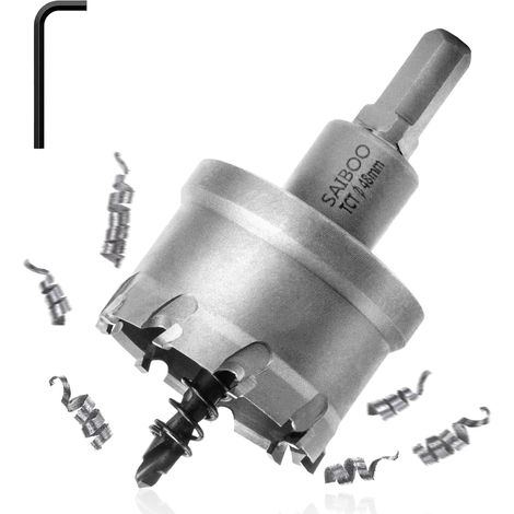 48mm Foret de Scie Cloche en Métal, Coupeur de Trou de Dents en Carbure de Tungstène avec Foret Pilote pour L'acier Inoxydable, Le Métal, au Fer, à L'aluminium et au Laiton (1/5)