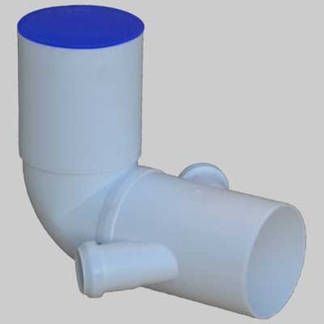 CURVA WC PROLUNGATA BIANCA CON DOPPIO ATTACCO BICCHIERE DX - SX - 110x40-40