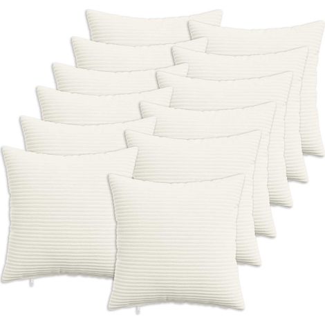 Housse de coussin 12 pcs HEERLEN Crème 45 x 45 cm vidaXL