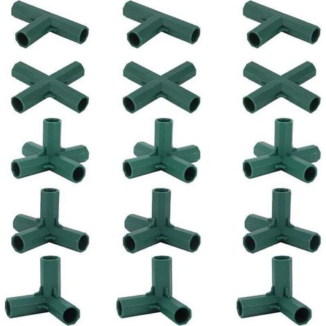 Lot de 15 Connecteurs d'Angle pour Cadre de Serre Tige 16 mm Support Robuste Jardin (1/4)