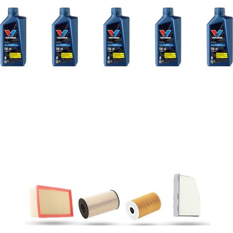 Kit tagliando 4 FILTRI e 5L OLIO compatibile con Audi A3 II (8P1,8PA) 1.6 tdi 66kw dal 2009 (1/5)
