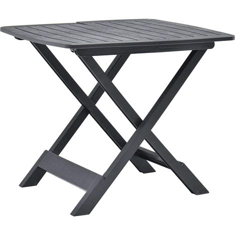 vidaXL Mesa de jardín plegable de plástico gris antracita 79x72x70 cm (1/5)