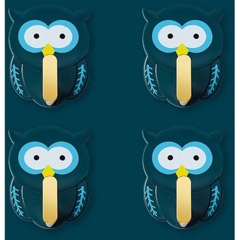(Vert)4 Pièces Crochets Hibou, Crochets Adhesifs pour Enfants, Porte Manteau Mural Sans Percage, Crochets Muraux pour Garde-Robe pour Enfants pour Salle de Bains, Cuisine, Porte, Décoration (1/5)