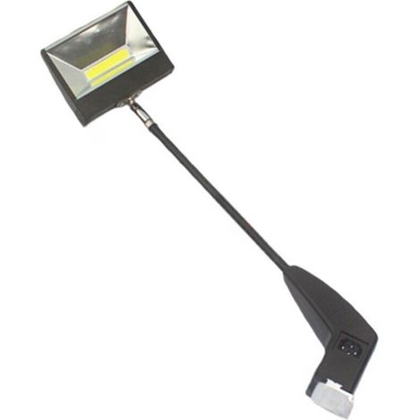 Projecteur LED 20W à long bras noir pour stand ou exposition – lumière tricolore, aluminium robuste, prise européenne 220V (1/4)