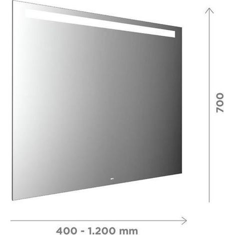 Miroir lumineux LED MI 100, bande lumineuse horizontale 1200x700mm