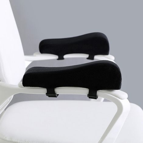 [Ergonomische Armlehnen] + Bequeme Armlehnen + Gebogenes Design + Dickes Memory-Schaum-Kissen für Gaming, Büro und Rollstuhl (schwarz, 450 g) (1/4)