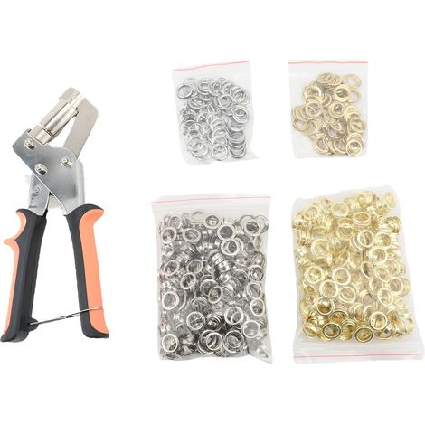 GARRYFIZH Kit de 500 œillets 3/8 po avec pince, outil facile à utiliser pour œillets en métal de 10 mm (1/5)