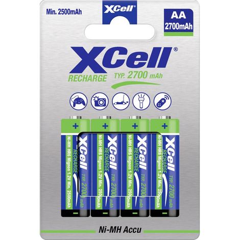 XCell X2700AA B4 Batteria ricaricabile Stilo (AA) NiMH 2700 mAh 1.2 V 4 pz.