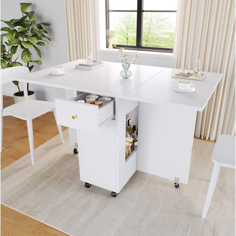 Tavolo pranzo pieghevole con cassetti MDF 120 cm OKMYHOME (1/5)