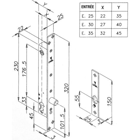 Pêne piston rotatif rond PRIMABASE en acier OPERA 25600 30 (1/2)
