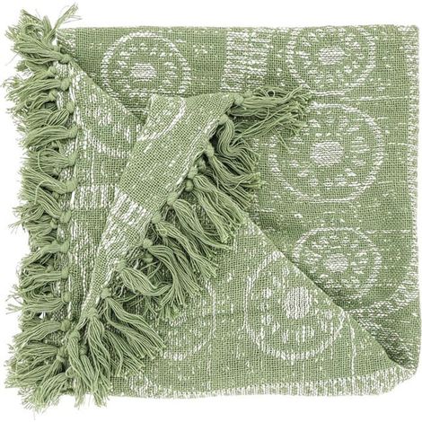 Lemetex UNIQUE Living® Kuscheldecke Bruni tea green 125 x 150 cm -- Cotton