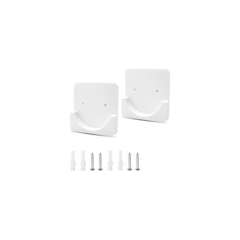 2 Pcs Support de Tringle à Rideau Auto-Adhésif Base de Tringle à Rideau de Douche avec Adhésif et Vis pour Tringles à Rideaux de Douche, Placards (Blanc) (1/5)