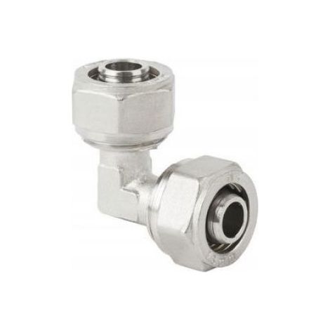 Coude Torsadé Pex - 32 X 32 Mm - Pour Tuyaux Pex - Raccord À Pression - Laiton Nickelé - 1 Pièce