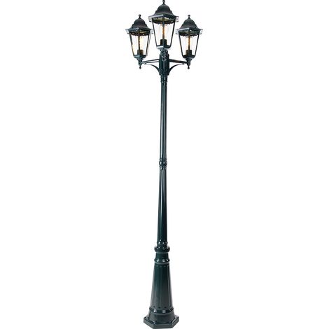 QAZQA Clásico/Antiguo Farol rústico para exterior verde oscuro 3 luces IP44 - New Orleans Aluminio /Vidrio Alargada Adecuado para LED Max. 3 x 60 Watt