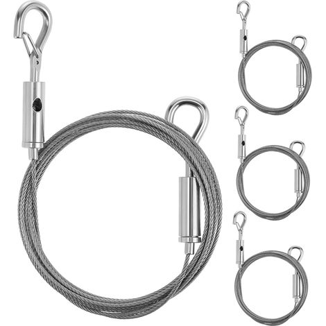 4 câbles de suspension en acier inoxydable 304, cordon réglable 2 m (1/5)