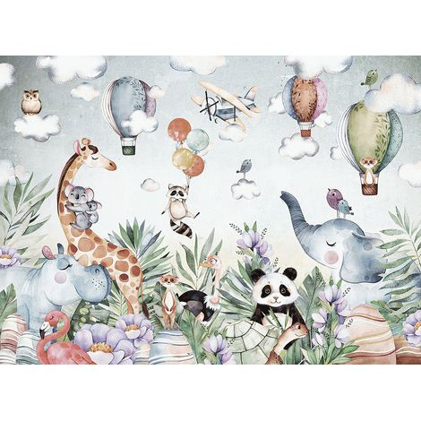 Papier peint panoramique Enfants - Animaux - 130 cm x 95 cm (1/2)