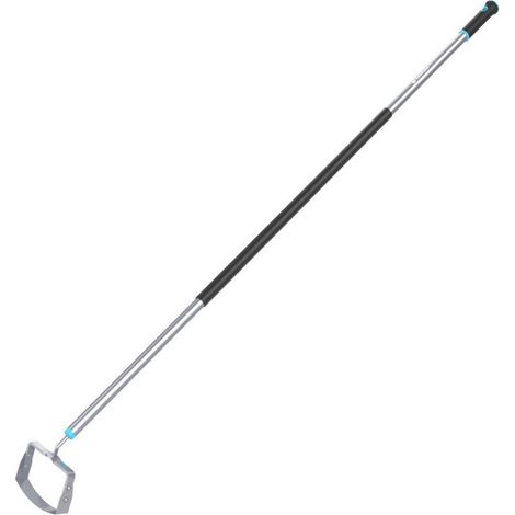 Rastrillo/Desmalezadora, ENERGO™, modelo 40-041, ideal para desherbar y limpiar suelos de malezas, acero inoxidable, mango de aluminio, antideslizante, 1610 mm, 0,86 kg