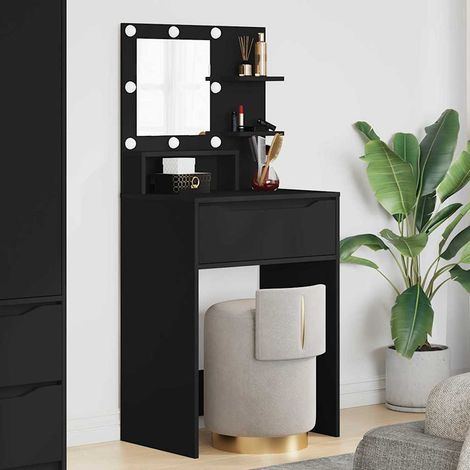 Schlafzimmer-Frisiertische mit Regal Schwarz 80 x 39,6 x 135 cm