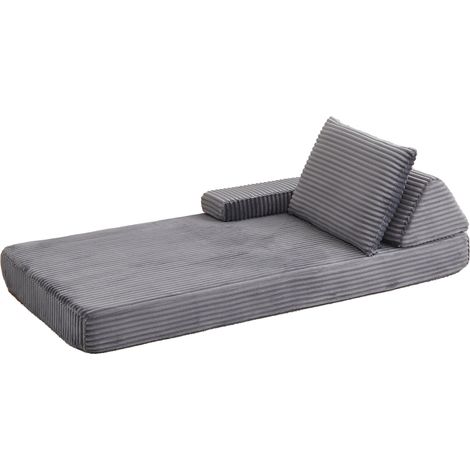 Divano modulare grigio 211,5 cm in tessuto con schienale triangolare MODENUIT (1/5)