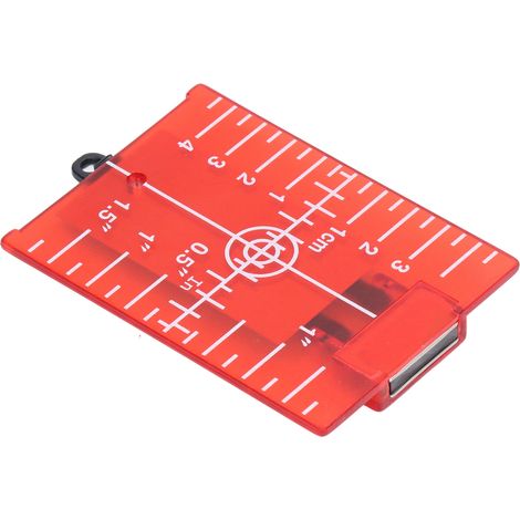 Niveau laser magnétique avec cible en plastique et support, plaque de repère au sol, échelle pouce/métrique, rouge (1/5)