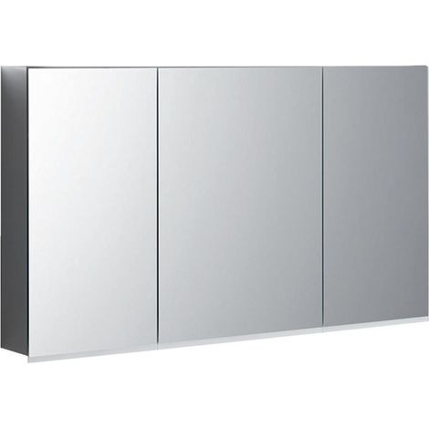 Armoire de toilette Geberit Option Plusavec éclairage et trois portes: Largeur 120cm, Hauteur 70cm, Profondeur 17.2cm, , miroir extérieur, miroirs intérieur et extérieur