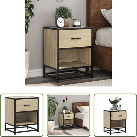 vidaXL Nachttisch mit Schublade - Nachttisch Sonoma-Eiche 40x31x50 cm Holzwerkstoff (1/5)
