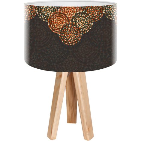 Lampe de chevet ethno foto-089 - Bois clair, multicolore (1/3)