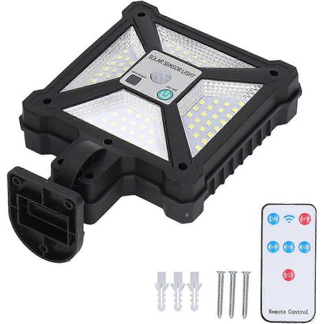 Solarbetriebene LED-Straßenleuchte für den Außenbereich mit Bewegungsmelder, wasserdicht (IP65), inklusive Fernbedienung, ideal für Einfahrten und Zäune (1/5)