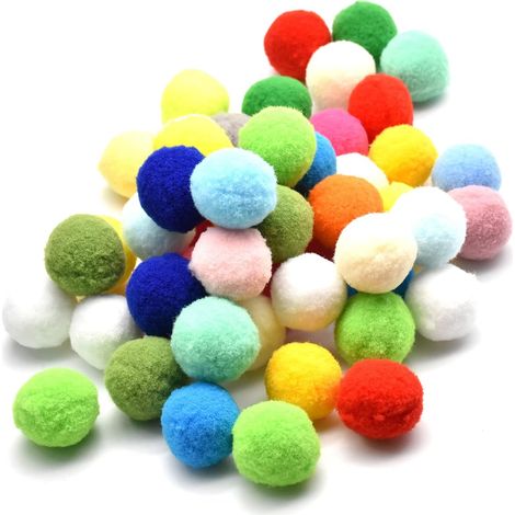 50 Pieces Cat Toys Balls 3CM, Soft Colorful Cat Balls Cat Pompoms Ball Kitten Pet Toy Interactive Toy for Cat Kittens Dog (1/5)