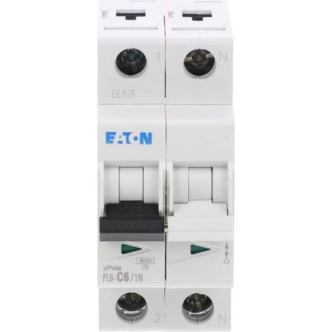 Interruttore automatico 1P+NC 6A 6kA AC PL6-C6/1N 106031
