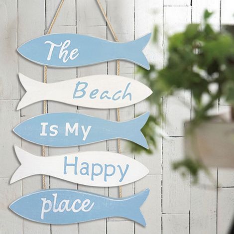 Wanddekoration „Der Strand ist meine Oase der Ruhe“, Vintage-Wandschild in Form einer Flip-Flop-Sandale, Hängeornament für Zuhause und Badezimmer. (1/5)