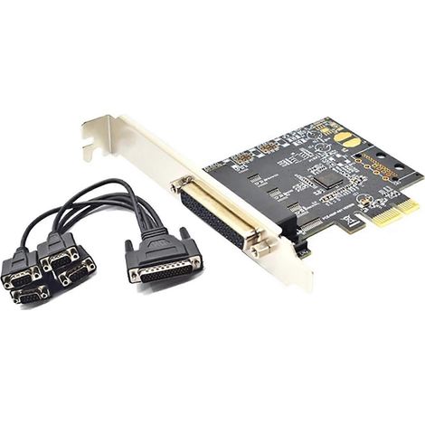 PCI-E 1 auf 4 DB9-Pin Breakout-Karte RS232 PCIe Serieller Erweiterungsadapter 4 Ports (1/5)
