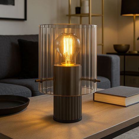 Globo - lampada da tavolo - TULIVAR - nero - vetro - Ø 14cm - E27 (1/5)
