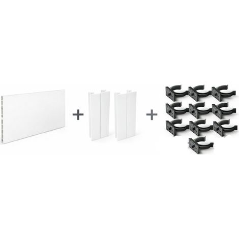 Zócalo PVC/Aluminio para Mueble de Cocina, Color Blanco, 290x10 cm + 2 Esquinas Flexibles + 10 Pinzas para Patas (1/5)
