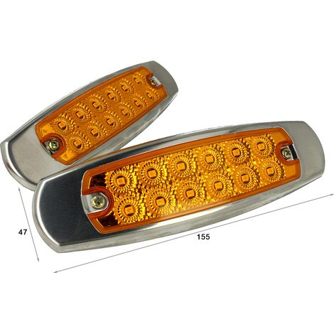 Kit Luci Fanali Arancione 24V 12V Luci Ingombro Cortesia Targa Cupola Cappa Del Camion Bus Barca Furgone