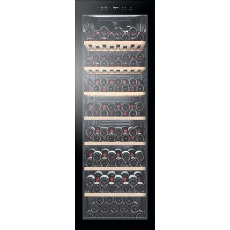 Haier – Cave à vin de service 189 bouteilles – 1 zone de température – 38 dB – Noir – Écran intégré et lumière LED