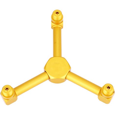 Adaptateur 3-en-1 Alliage Aluminium pour Lampe à Gaz, Réchaud Camping et Bouteille de Gaz (Doré) (1/5)