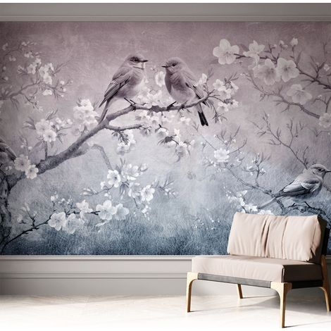 Selbstklebend Tapete modern Wohnzimmer - Wanddekoration - einfach anzubringen Zarte Natur 312x219 cm (1/5)