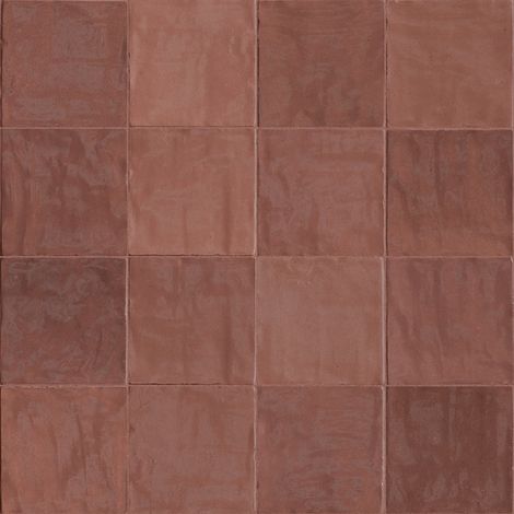 Carrelage effet Zellige Rouge 10x10x0,85 cm Brillant Orisel - Mur intérieur (vendu par carton de 0,6 m²) - RO'MA CARRELAGE